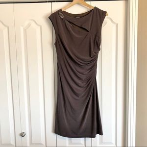 R&M Richards dusty brown keyhole dress